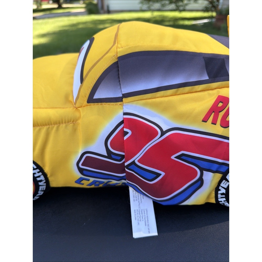 Disney Pixar CARS Dinoco 51 Yellow Cruz Ramirez 14" Reversible Plush Flipazoo - Picture 12 of 16